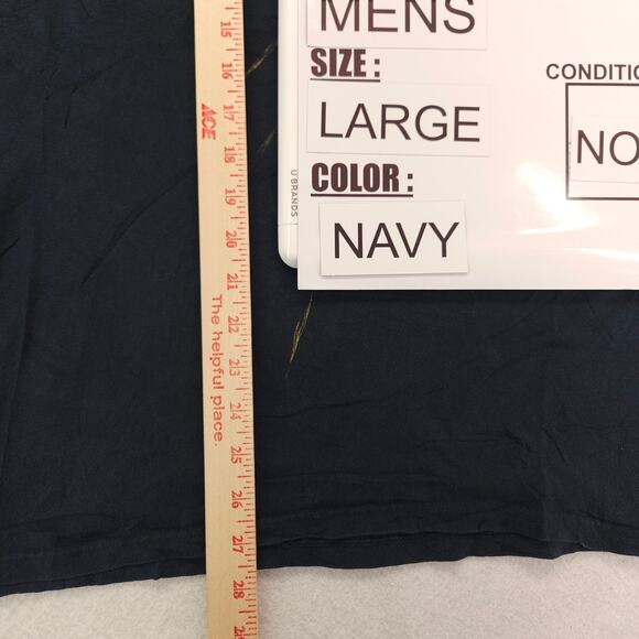 Fox Casual Crew Neck Graphic Long Sleeve T Shirt Mens Size Large L Navy Blue - Picture 8 of 9